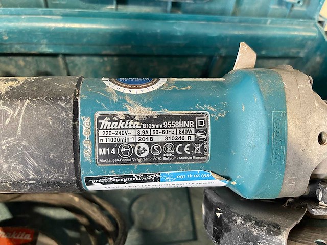 Makita - 9558hnr - elektrische haakse slijper - afbeelding 3 van  3