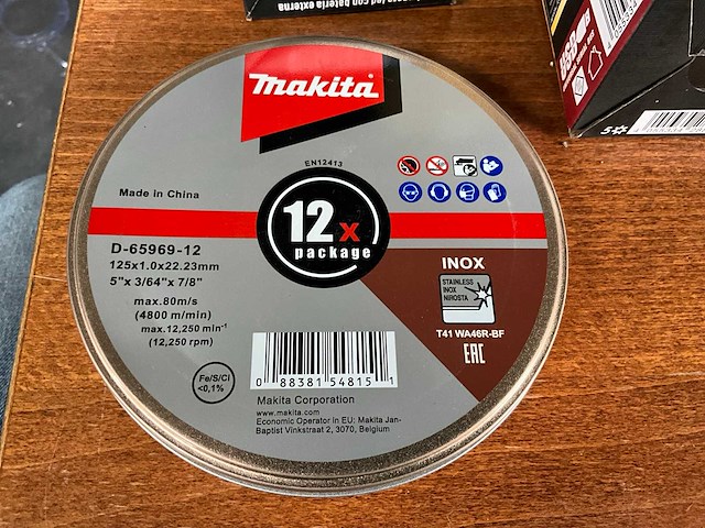 Makita 125x1,0x22mm partij rvs doorslijpschijven (60x) - afbeelding 2 van  4