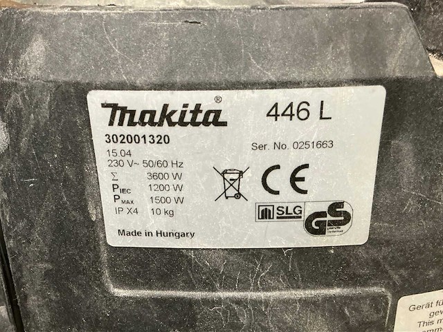 Makita 446l industriële stofzuiger - afbeelding 4 van  5
