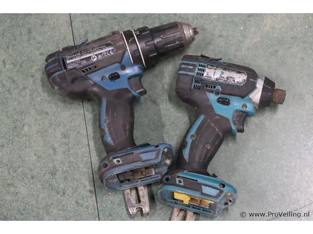 Makita accuboormachine type dhp482 & accu-slagmoersleutel type dtd152 - afbeelding 1 van  6