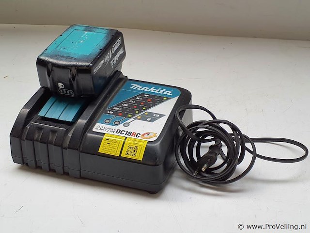 Makita acculader dc18rc t incl. accu 5.0ah, 18v lithium-ion - afbeelding 1 van  7