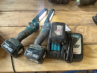 Makita acculader met 2x looplamp - afbeelding 1 van  5