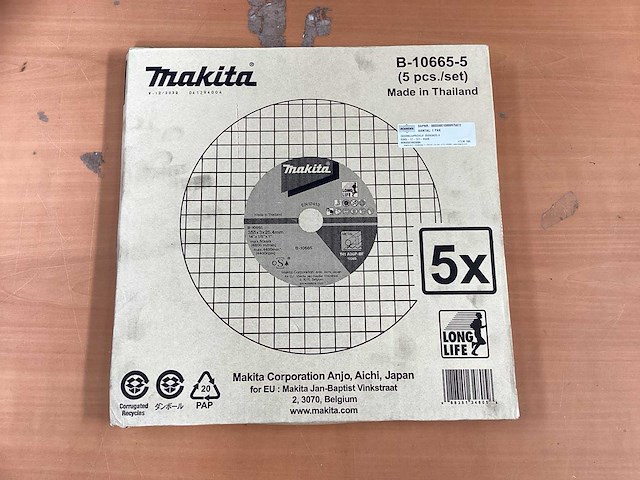 Makita b-10665-5 doorslijpschijven 1 doos 5 stuks - afbeelding 1 van  3