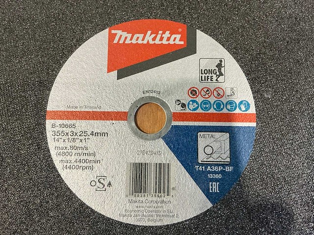 Makita b-10665 slijpschijf ø355 mm (15x) - afbeelding 2 van  3
