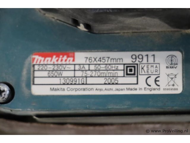 Makita bandschuurmachine 9911 - afbeelding 7 van  8