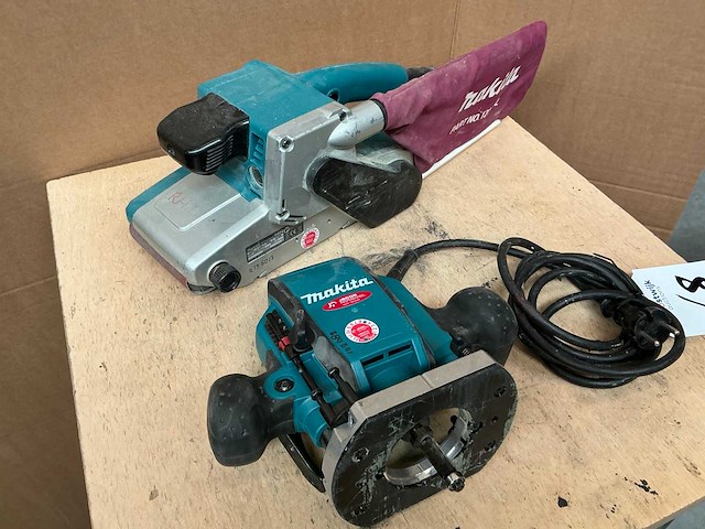 Makita bandschuurmachine en bovenfrees - afbeelding 1 van  6
