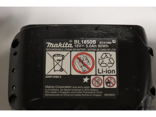 Makita bl 1850b lithium-ion 5.0ah accu, 18v - afbeelding 3 van  3