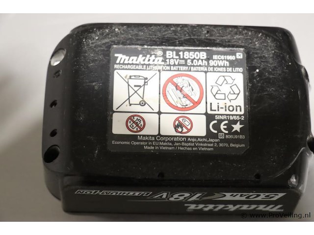 Makita bl 1850b lithium-ion 5.0ah accu, 18v - afbeelding 3 van  3