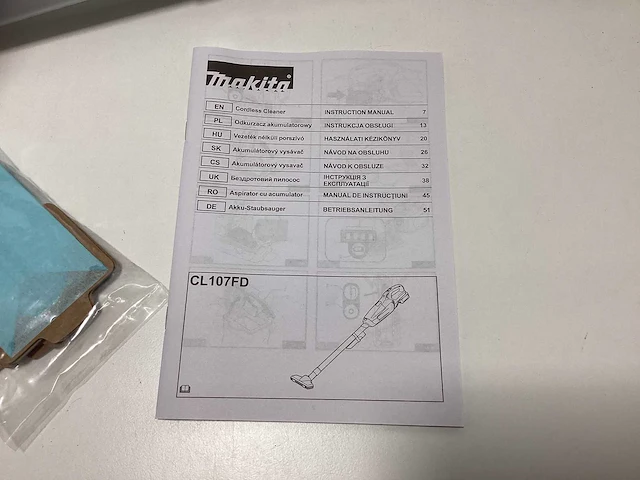 Makita cl107fdz accu stofzuiger - afbeelding 2 van  7