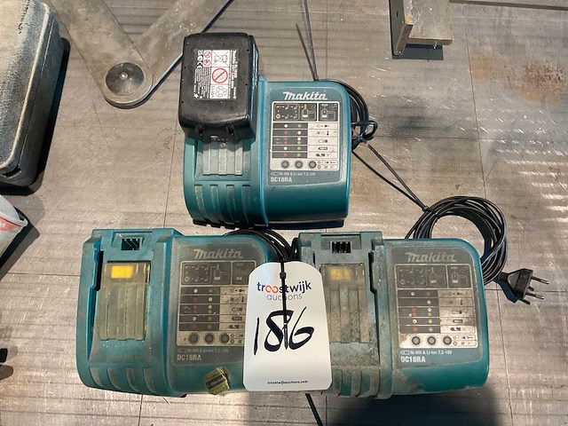 Makita dc18ra lader (3x) - afbeelding 1 van  1