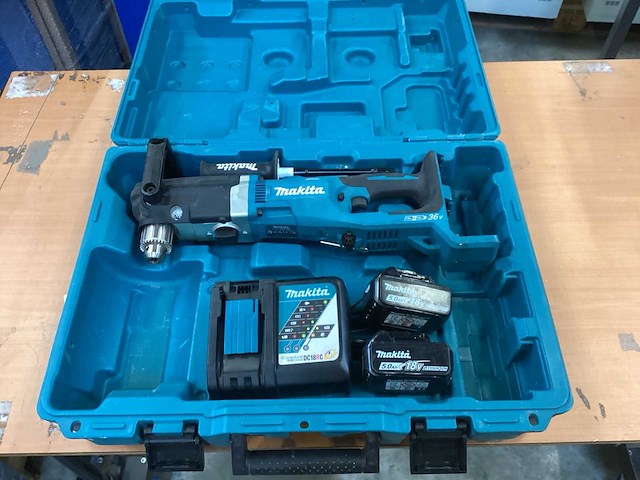 Makita dda460 haakse boormachine incl. 2x 5a accu bl1850b + acculader dc18rc - afbeelding 11 van  11
