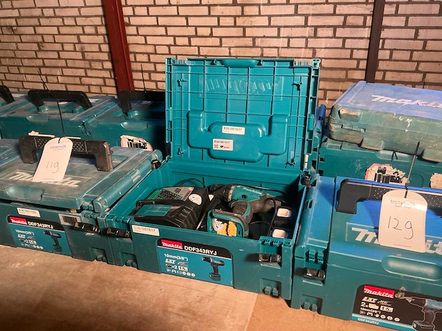 Makita ddf343 accu boormachine (2x) - afbeelding 1 van  4