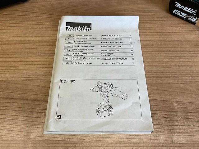 Makita ddf492 18v accu boormachineset - afbeelding 6 van  12