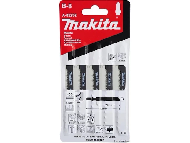 Makita decoupeerzaagblad hout 75mm b8- a-85232 - afbeelding 1 van  4