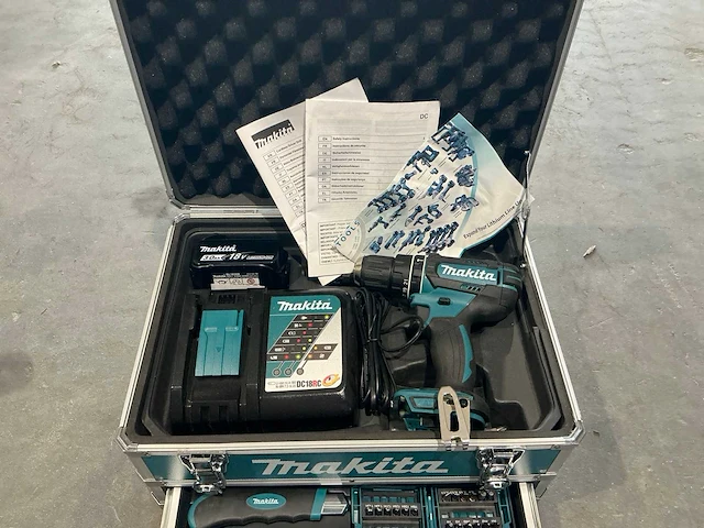Makita dhp482 rfx accu klopboor-/schroefmachineset + gereedschapsset - afbeelding 2 van  9