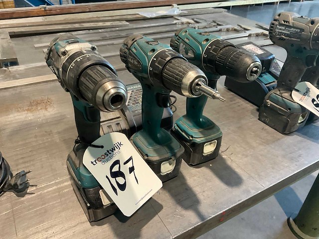 Makita dhp484 / bdf446 schroefboormachine (3x) - afbeelding 1 van  3