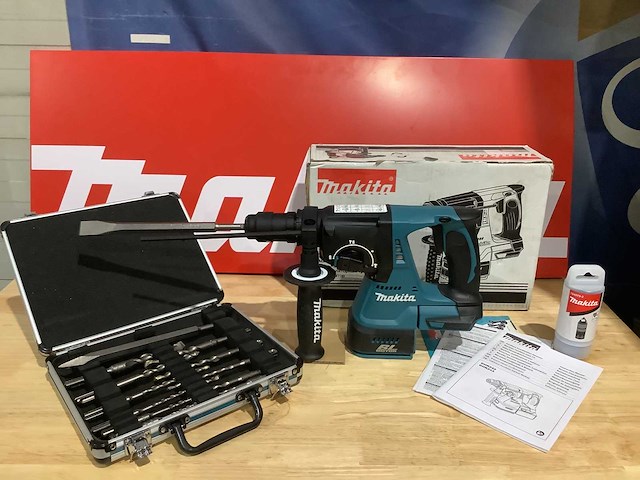 Makita dhr243z accu sds-plus boorhamer + beitelset - afbeelding 1 van  9