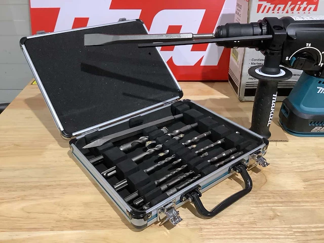 Makita dhr243z accu sds-plus boorhamer + beitelset - afbeelding 8 van  9