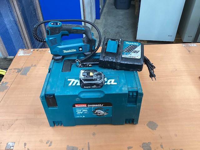 Makita dmp180 luchtpomp 18v incl. acculader dc18rc + 14.4v accu - afbeelding 3 van  13