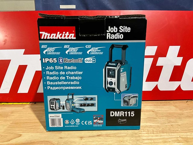 Makita dmr115 bluetooth/dab+ bouwradio op accu - afbeelding 6 van  6