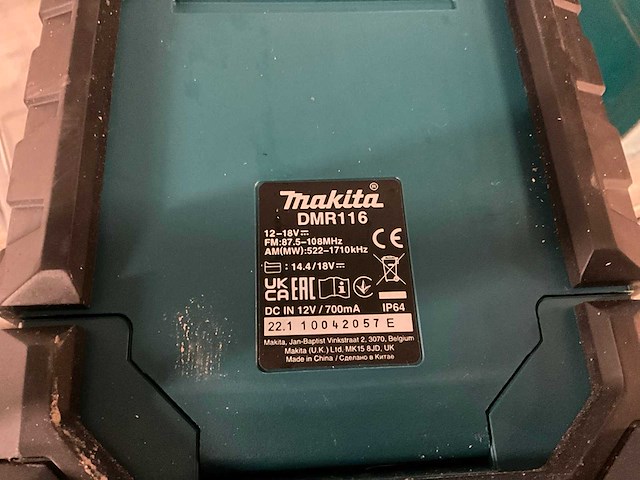 Makita dmr116 accu radio (3x) - afbeelding 4 van  4