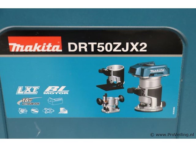 Makita drt50zjx2 koolborstelloze accu-boven- en kantenfrees, 18v - afbeelding 2 van  9