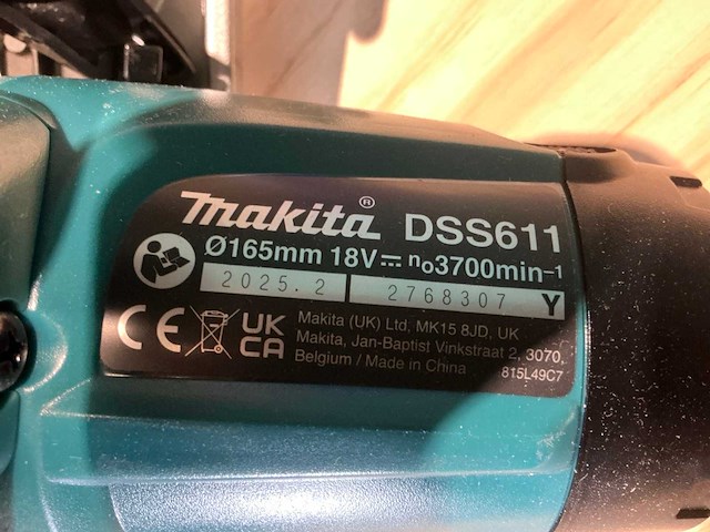 Makita dss611z cirkelzaagmachine - afbeelding 3 van  4