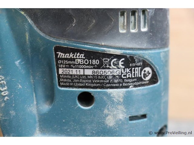 Makita excentrische schuurmachine dbo180, 18v - afbeelding 5 van  6
