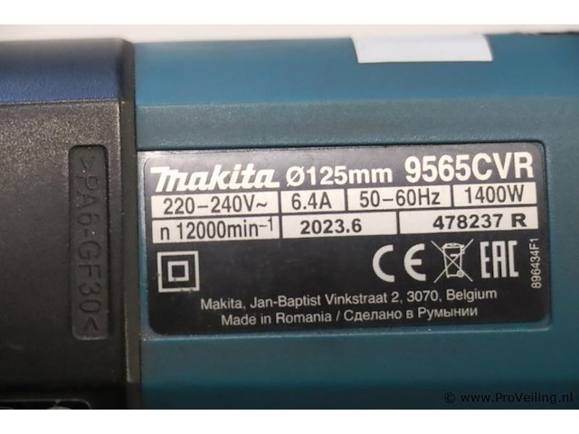Makita haakse slijper 9565cvr - afbeelding 6 van  6