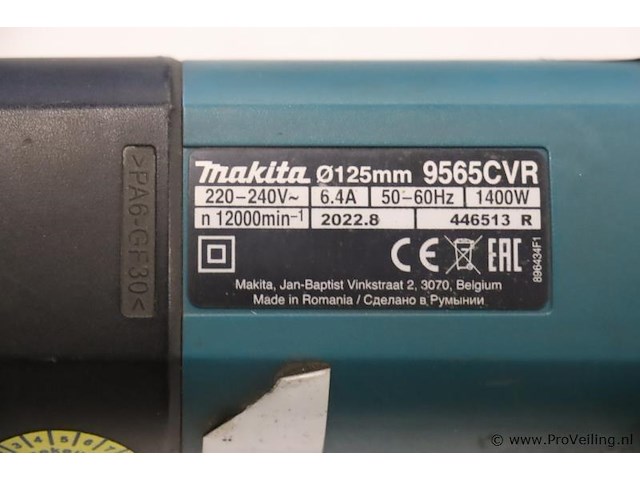 Makita haakse slijper 9565cvr - afbeelding 6 van  7