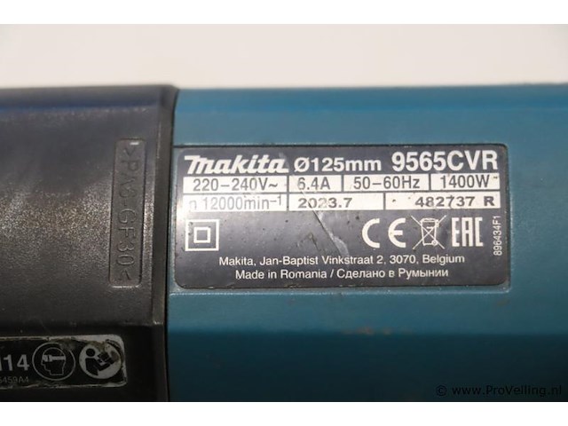 Makita haakse slijper 9565cvr - afbeelding 5 van  6