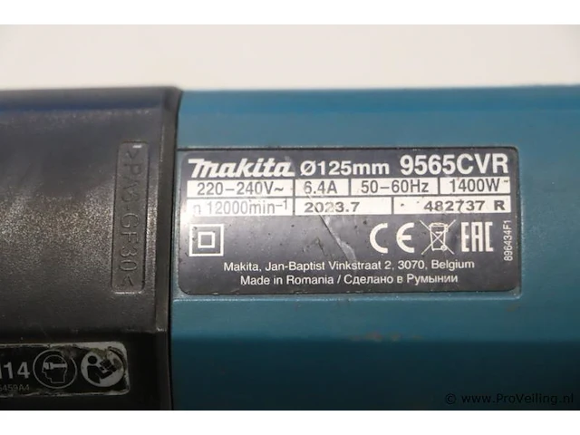 Makita haakse slijper 9565cvr - afbeelding 5 van  6
