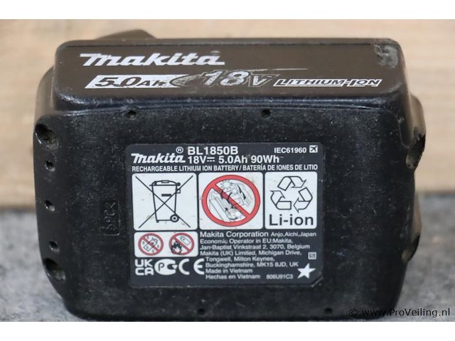 Makita lxt accu bl1850b, 18v, 5.0ah - afbeelding 3 van  3