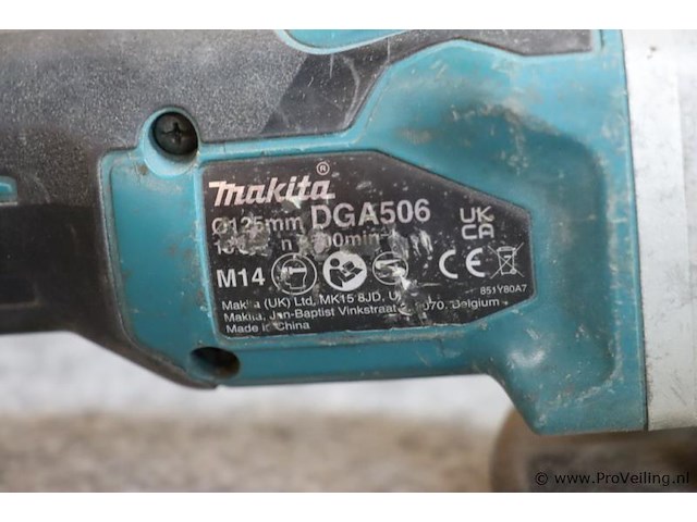 Makita lxt accu haakse slijper dga506, 18v - afbeelding 3 van  5