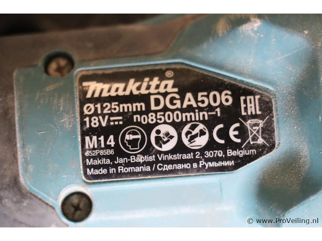 Makita lxt accu haakse slijper dga506 dga506zj - afbeelding 3 van  9