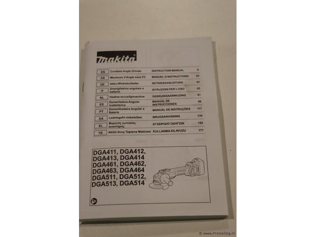 Makita lxt accu haakse slijper dga513 incl. opbergkoffer - afbeelding 5 van  13
