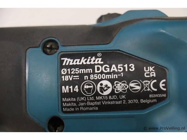Makita lxt accu haakse slijper dga513 incl. opbergkoffer - afbeelding 11 van  13