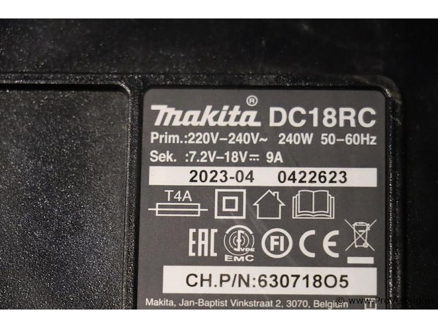 Makita lxt acculader dc18rc - afbeelding 3 van  3