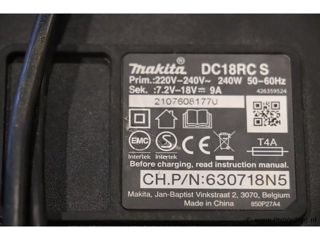 Makita lxt acculader dc18rc - afbeelding 3 van  4