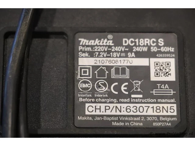 Makita lxt acculader dc18rc - afbeelding 3 van  4