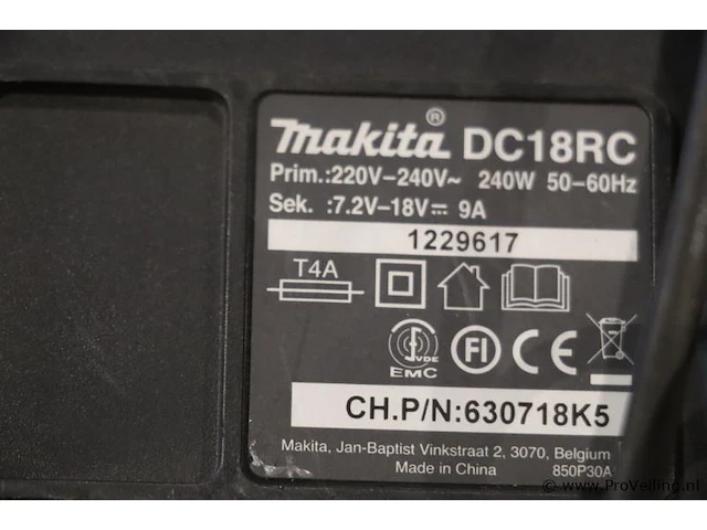 Makita lxt acculader dc18rc - afbeelding 3 van  4