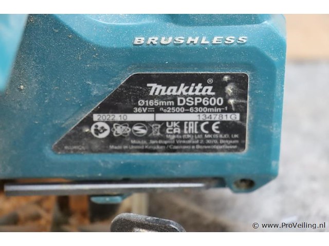 Makita lxt invalzaag dsp600, 18v incl. opbergkoffer - afbeelding 3 van  8