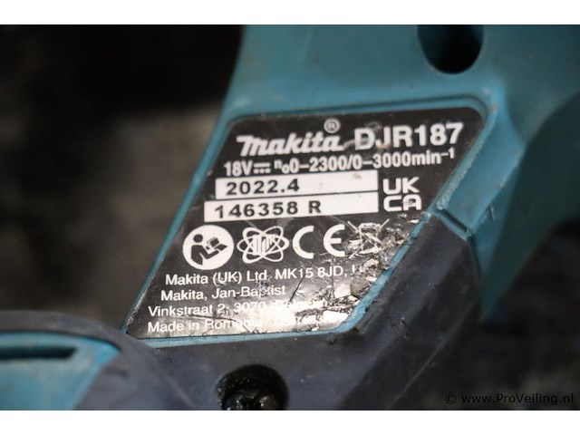 Makita lxt reciprozaag djr187 incl. opbergkoffer - afbeelding 3 van  4