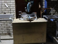 Makita radiaal afkortzaag ls1019l incl. afzuiging en houten onderstel op wielen - afbeelding 1 van  12