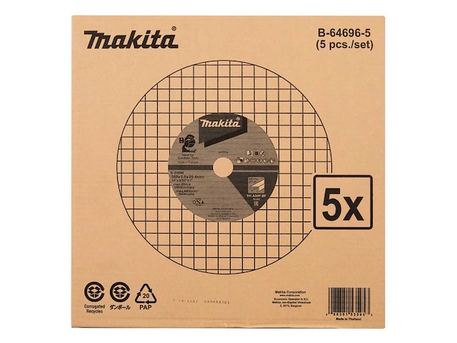 Makita slijpschijven 355x4.3x25.4mm bandenzaag 5 stuks - afbeelding 1 van  6