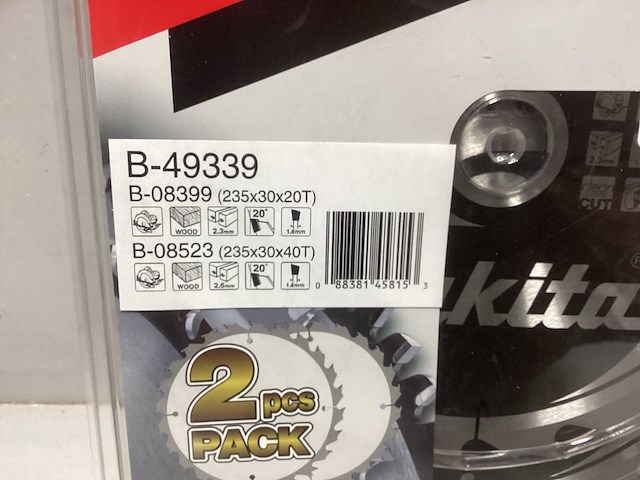 Makita zaagbladen 2 stuks (235x30x20t / 235x30x40t) - afbeelding 2 van  2