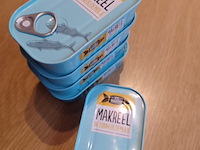 Makreel in zonnebloemolie tht 19-11-2029 125 gram aantal 5 blikjes. - afbeelding 1 van  3