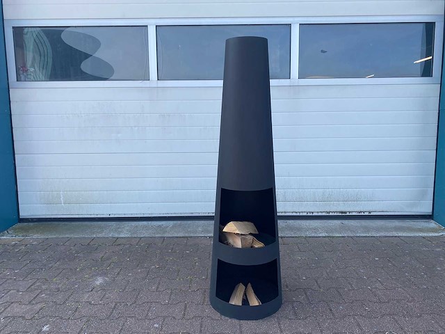 Malaga - tuinhaard xl rond zwart 42x145cm - afbeelding 2 van  6