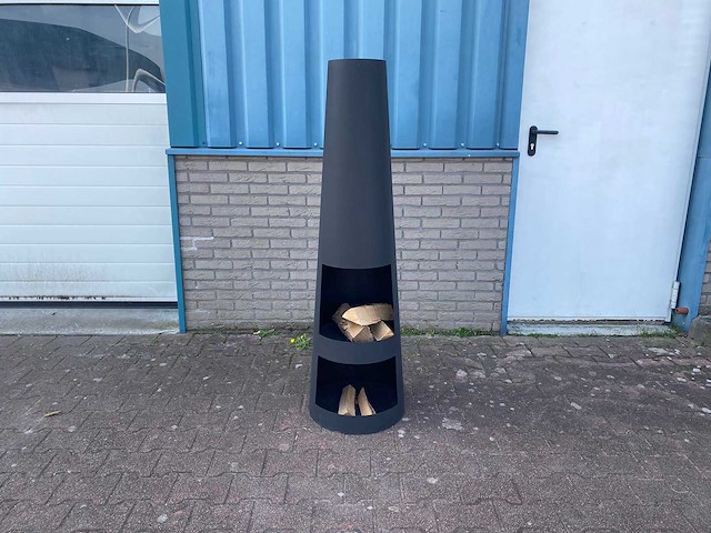 Malaga - tuinhaard xl rond zwart 42x145cm - afbeelding 1 van  6