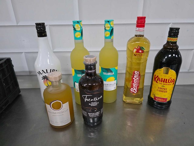 Malibu, limoncello, etc sterke drank fles (7x) - afbeelding 1 van  3